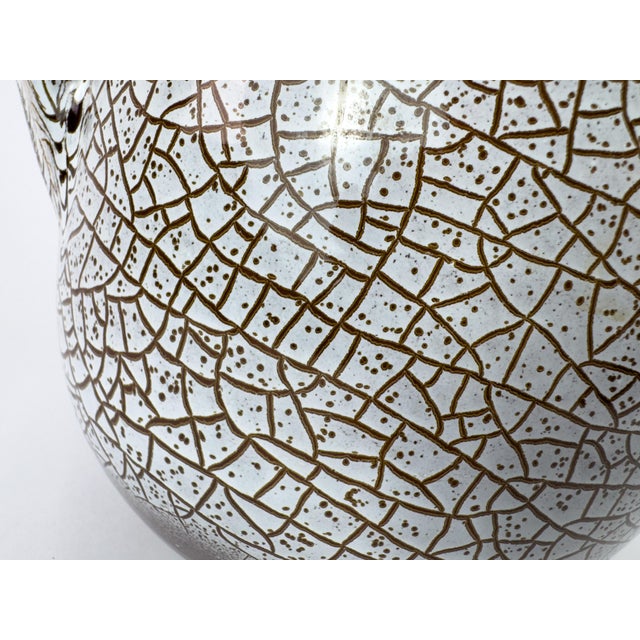 Gray Mid-Century Accolay Crackle-Glaze Sculptural Vase, Signed b.a., France For Sale - Image 8 of 12