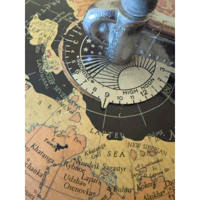 Mid-Century Modern Rare Black Seas Replogle 12" Precision Globe Circa Late 1940s For Sale - Image 3 of 13