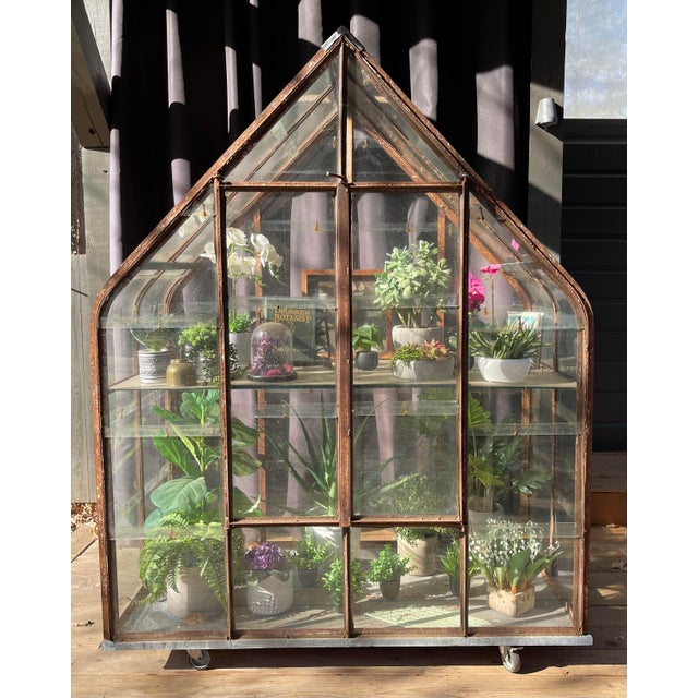 English Antique Greenhouse From Ireland, County Cavan, Early 1900’s on Wheels For Sale - Image 3 of 14