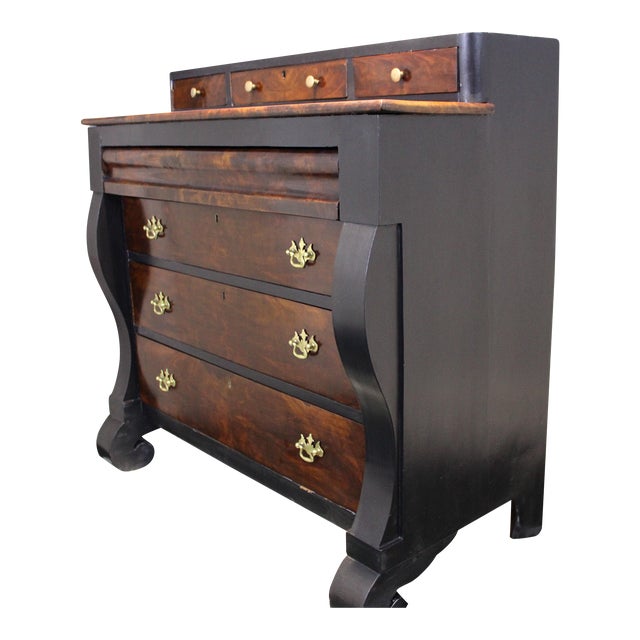 Mid 19th Century Empire Chest Mahogany With Black Trim For Sale