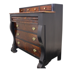 Mid 19th Century Empire Chest Mahogany With Black Trim