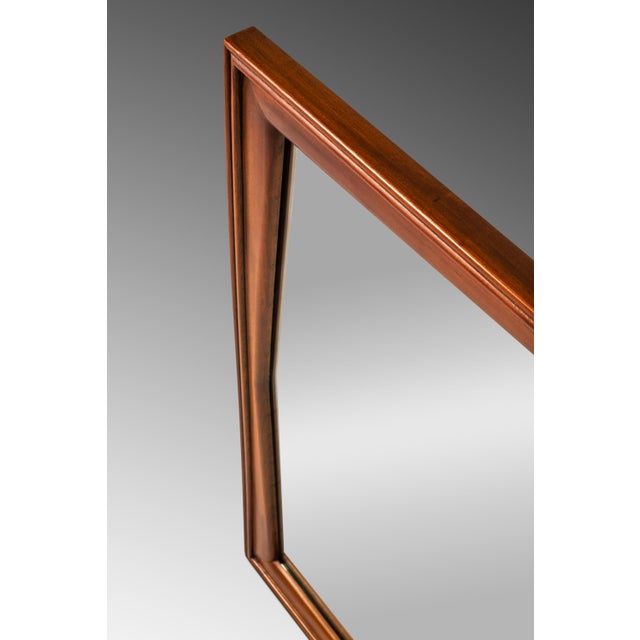 Expansive Mid-Century Modern Wall Hanging Mirror in Solid Walnut by Drexel, Usa, C. 1960s For Sale - Image 11 of 14