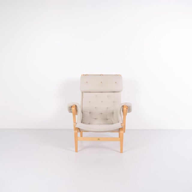 Bruno Mathsson Set of Pernilla Chair with Ottoman by Bruno Mathsson for Dux, 2004 For Sale - Image 4 of 16