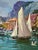Blue Oil Painting Pier in Front of the City Yuriy Suprunchuk For Sale - Image 8 of 11