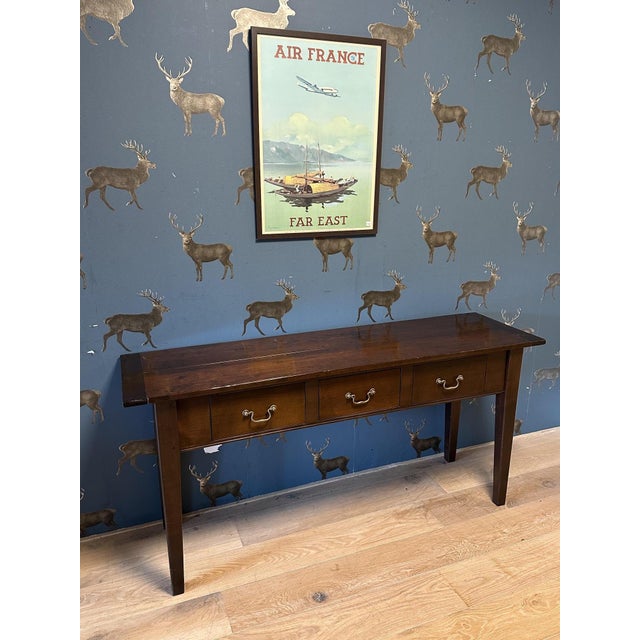 Vintage Cherrywood Console Table, 1990s For Sale - Image 10 of 10