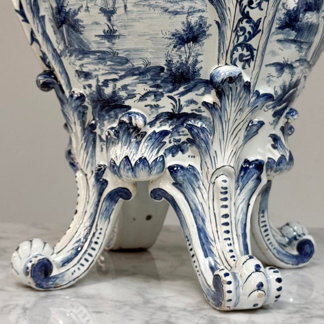 18th Century Hand-Painted Delft Jardinière, Signed LVD For Sale - Image 14 of 18
