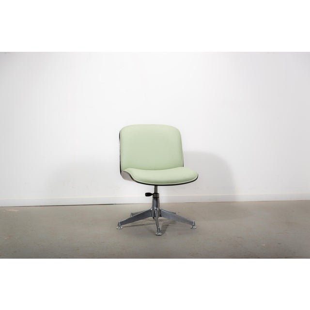 Height adjustable office chair by Ico Parisi for MIM Roma. The chair has been reupholstered and restored and is in very...
