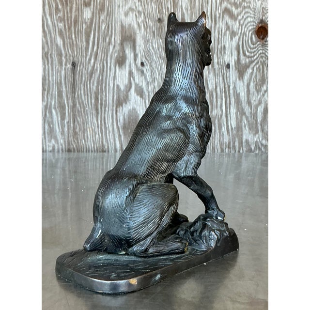 Metal Vintage Boho Patinated Metal Dog For Sale - Image 7 of 11