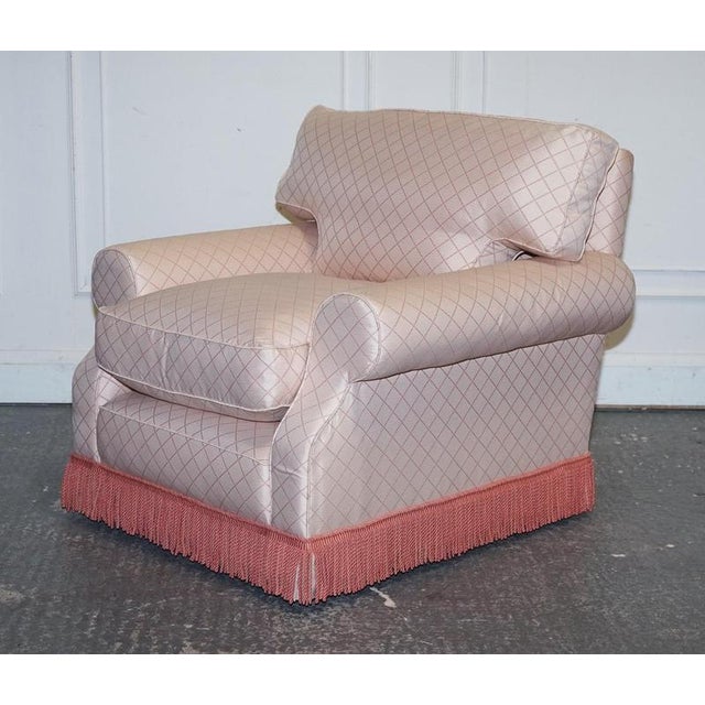Set of English Country House Feather Filled Lounge Chair and Ottoman For Sale - Image 3 of 18
