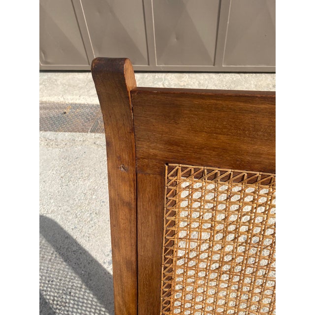 Teak and Wicker Jonc Armchairs, 1950s, Set of 4 For Sale - Image 10 of 12