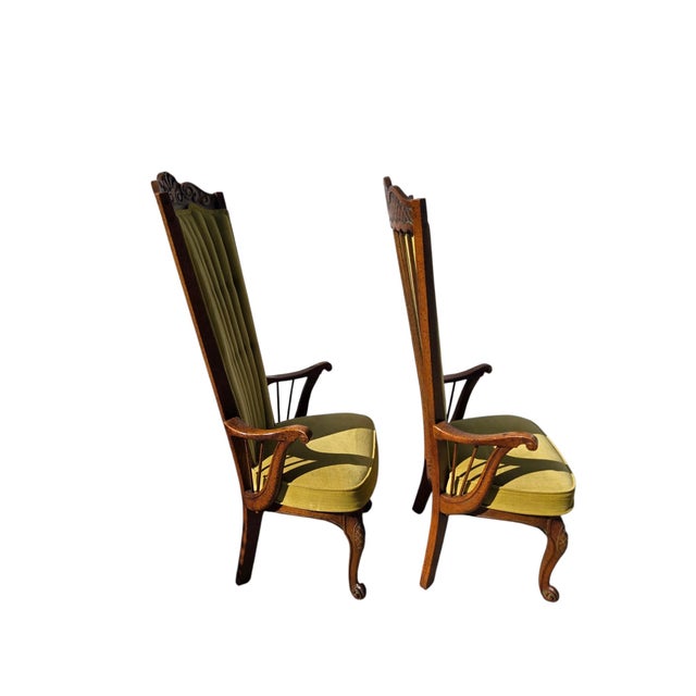 1970s 2 Enkeboll La Condesa Oak High Throne Spindle Armchairs Spanish Mediterranean For Sale - Image 9 of 15