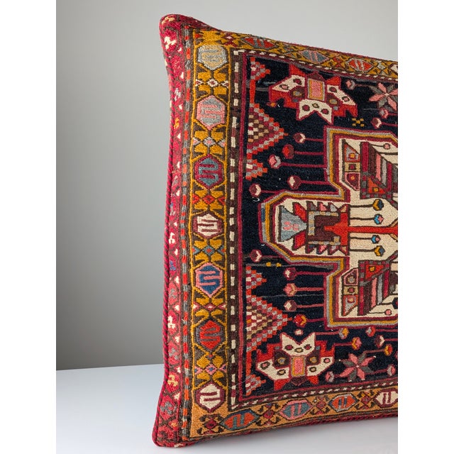Large Mid-Century Caucasian Wool Kilim Soumak Floor Cushion, 1950s For Sale - Image 4 of 18