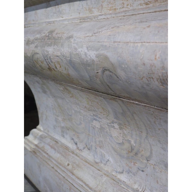 18th Century French Painted White Altar With Carrara Marble Top For Sale - Image 15 of 18