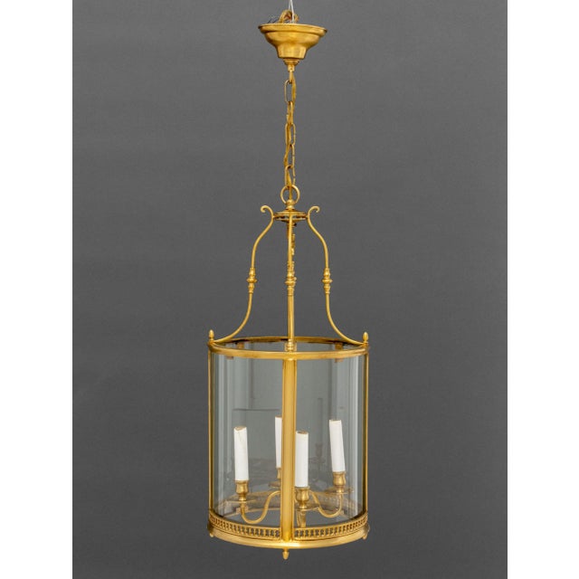 Regency Style Gilt Brass Hanging Lanterns, Pair For Sale - Image 10 of 16