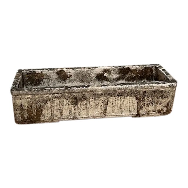 French Vintage Concrete Rectangle Planter For Sale