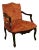 Italian Carved Custom Upholstered Armchair For Sale