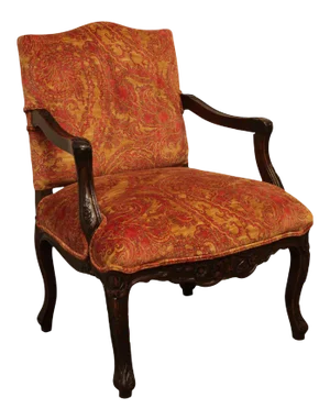Italian Carved Custom Upholstered Armchair