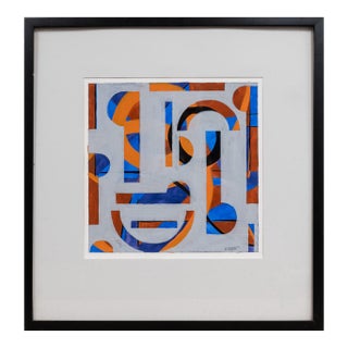 Vintage Gouache on Paper For Sale