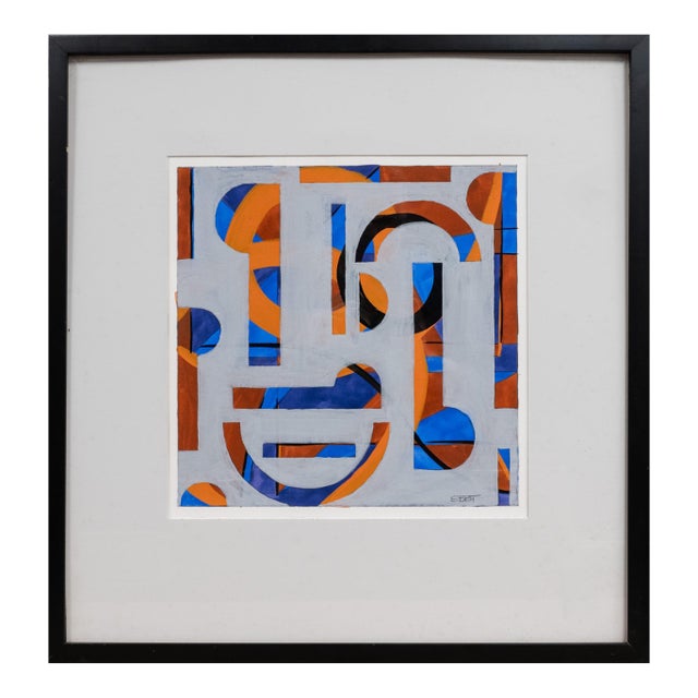 Vintage Gouache on Paper For Sale