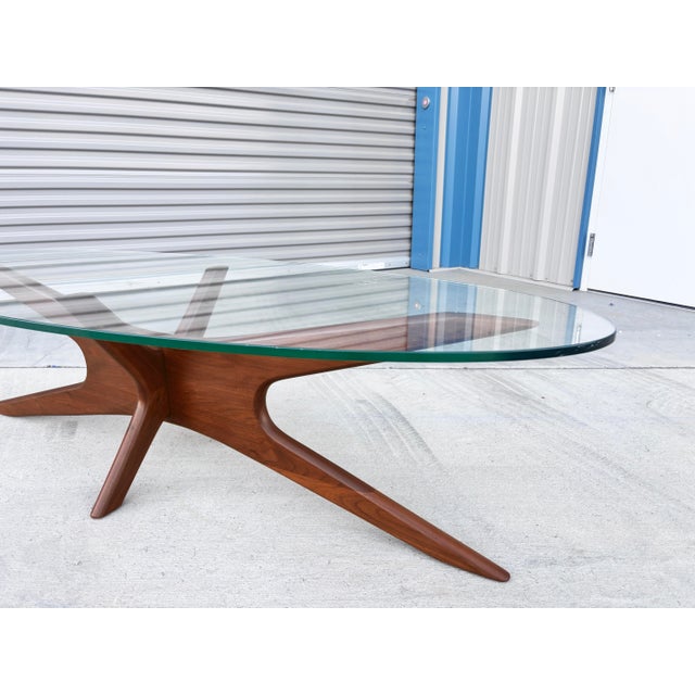1960s Mid-Century Walnut and Glass "Jacks" Coffee Table by Adrian Pearsall For Sale In Los Angeles - Image 6 of 13