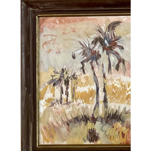 Mixed Media Tropical Painting on Glass by Gerhard For Sale - Image 4 of 12