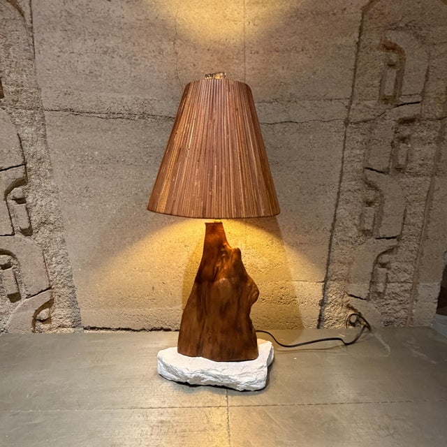 Contemporary Organic Modern With Wabi-Sabi Style Driftwood Table Lamp For Sale - Image 3 of 8