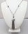 1960s Vintage 1960s Signed Monet Rhodium Plated Tassel Pendant Necklace For Sale - Image 5 of 8