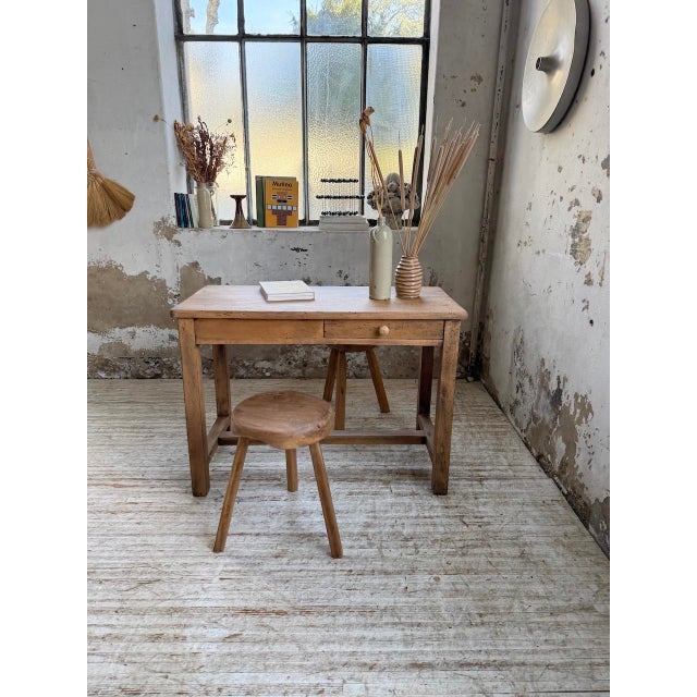 Wood Oak Console Desk, 1950s For Sale - Image 7 of 18