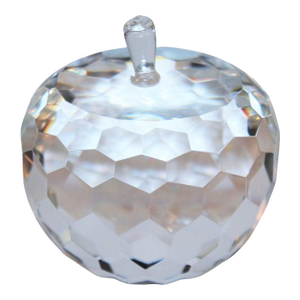 1950s Sacks Fifth Avenue Cut Class Crystal Apple Paper Weight