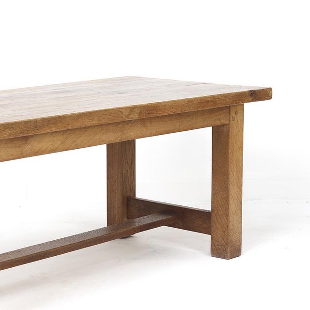 Mid-Century Rustic Brutalist Oak Dining Table, 1960s For Sale - Image 10 of 12