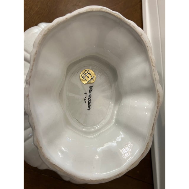 Vintage Italian Ceramic Footed Punch Bowl & Platter -2pc For Sale - Image 10 of 10