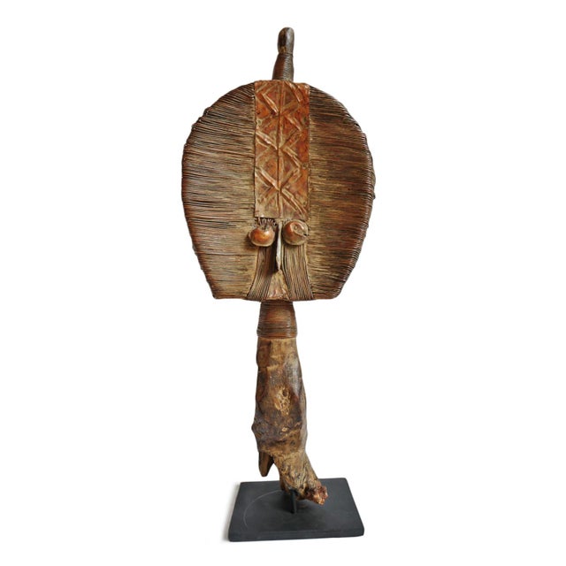 Antique reliquary Mahongue/Mahongwe Kota guardian figure from East Gabon. This carved wood simple stylized human modern...