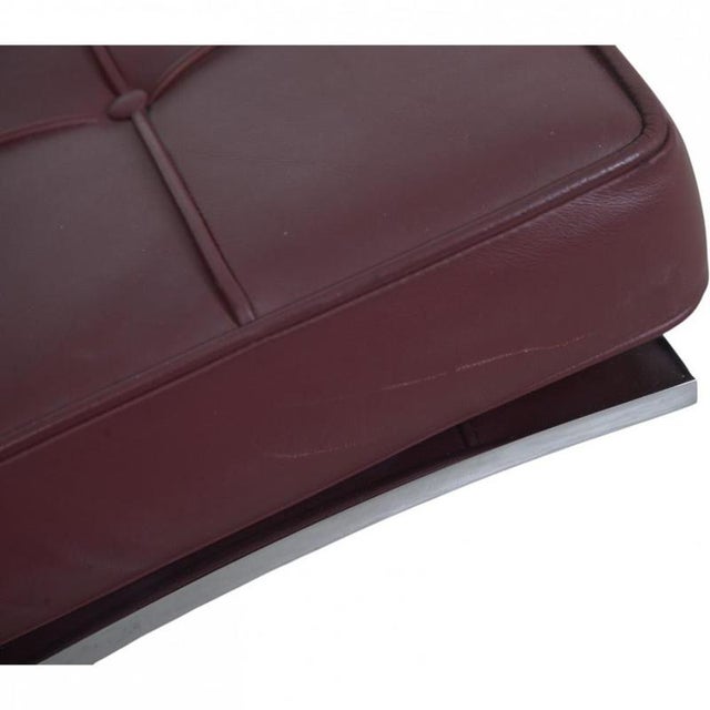 Barcelona Chair in Burgundy Leather by Ludwig Mies van der Rohe, 2000s For Sale - Image 10 of 18