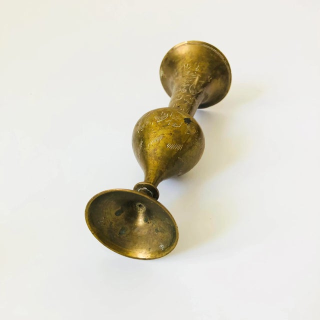 Etched Brass Vase For Sale In San Francisco - Image 6 of 6