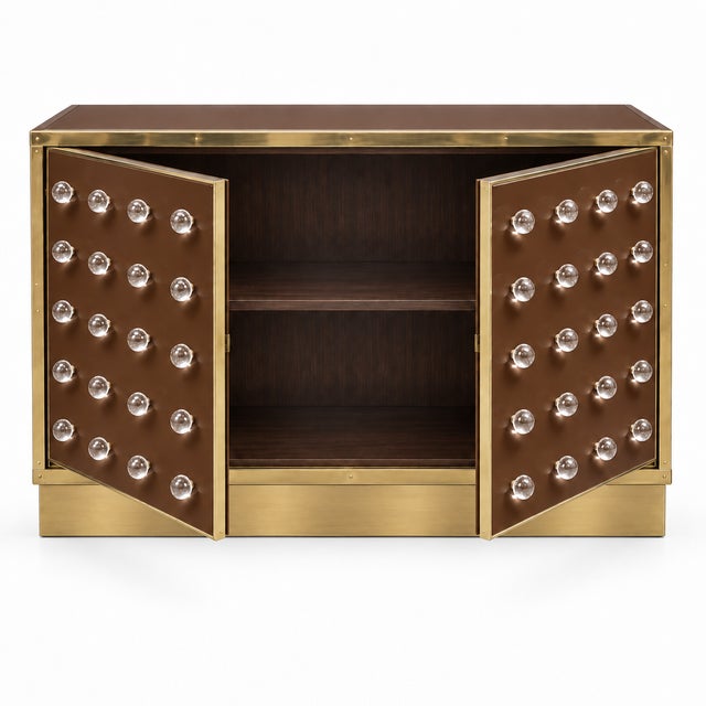Not Yet Made - Made To Order Chocolate Brown Murano Glass Dry Bar on Brass Plinth from Justfurnituress SRL For Sale - Image 5 of 8