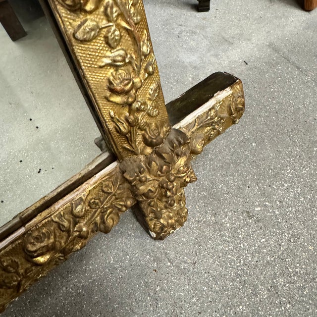 Antique French Louis XVI Style Giltwood Mirror, 1800s For Sale - Image 3 of 14