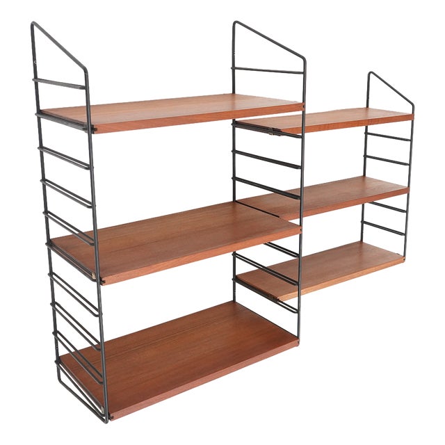 Vintage Wall-Mounted Bookcase, 1960s For Sale