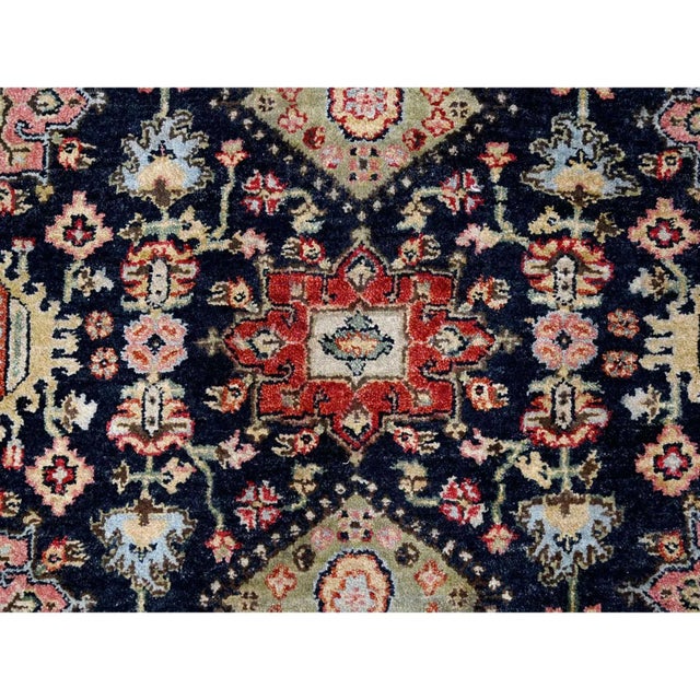 2010s 2010s Black With Red, Karajeh Design With All Over Pattern, Hand Knotted, Pure Wool, Oriental Rug For Sale - Image 5 of 9