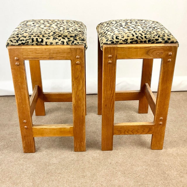 Brutalist Danish 1970s Mid-Century Brutalist Danish Style Counter Bar Stools - A Pair For Sale - Image 12 of 12