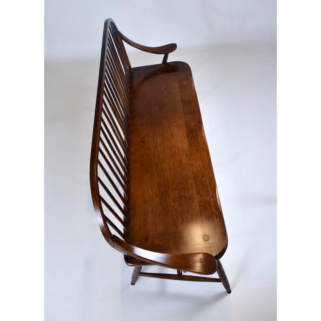1970s Vintage Hale of Vermont Windsor Spindle Back Prosper's Bench or Settee For Sale - Image 5 of 13
