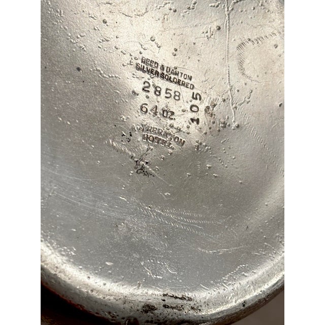 Reed & Barton Vintage 1940s Sheraton Hotel Silver Plate Coffee Pot 64oz Prop For Sale - Image 4 of 10