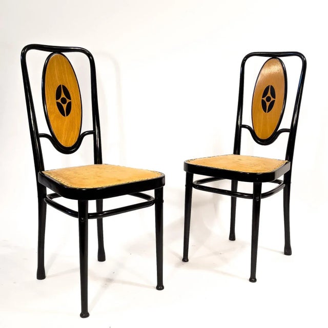 Set of Art Nouveau Chairs by Marcel Kammerer for Thonet, Vienna, 1908 For Sale - Image 5 of 12