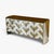 Ello Mirrored Chevron Herringbone Credenza Attributed to Ello , Circa 1970's For Sale - Image 4 of 15