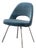 Knoll Saarinen Executive Armless Dining Chairs in Ocean Mohair, Chrome Legs For Sale