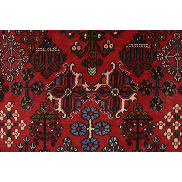 Textile Maymeh Runner 4’3” X 12’6” Red Wool Vintage Tribal Hand-Knotted Oriental Rug For Sale - Image 7 of 15