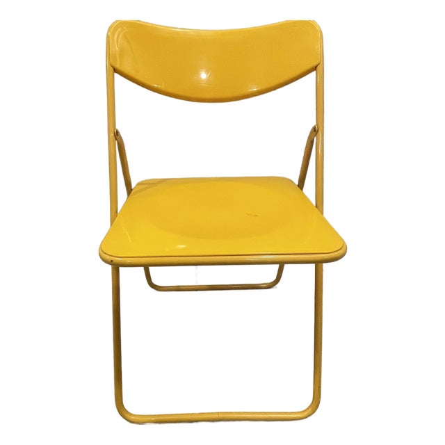 Vintage Ikea Ted Folding Chair, Yellow, by Niels Gammelgaard, 1979-1989 For Sale