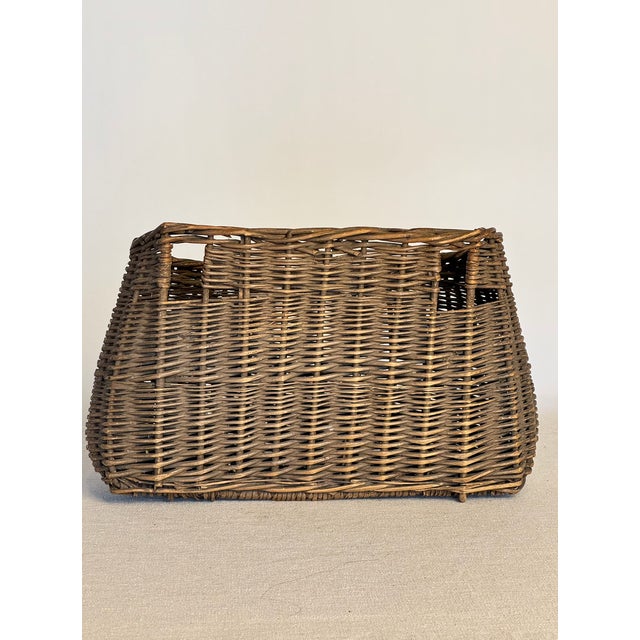 1900s Antique Large Wicker Fishing Creel For Sale - Image 4 of 6