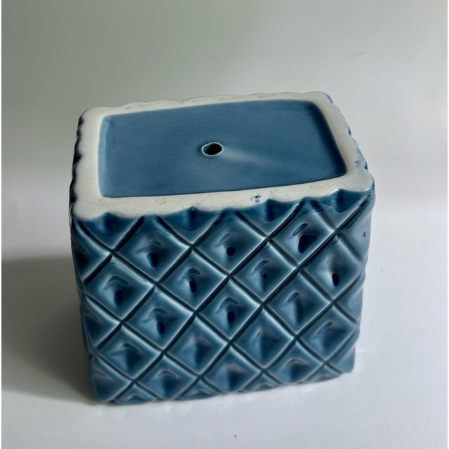 Mid Century Modern Cornflower Blue Ceramic Planter For Sale - Image 14 of 17