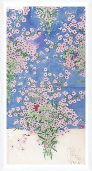 Papillons et Margeurites II Art Print in White Frame by Paule Marrot
