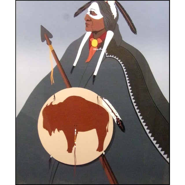 "Buffalo Medicine Man" by Kim Means Original Limited Edition Serigraph on Paper Hand signed & titled & numbered by the...